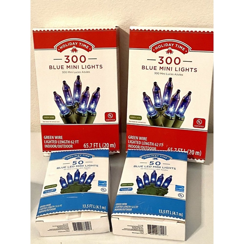 Holiday Time Mini Blue Light Bundle Indoor Outdoor 700 Lights 4 Boxes Any Event